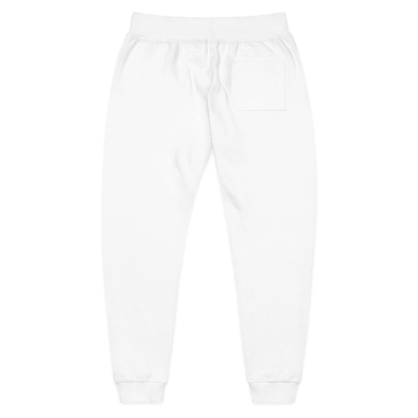 Embroidered Arabic Script Fleece Sweatpants — Cozy White Joggers
