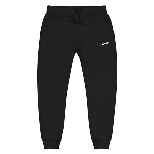 Embroidered Fleece Sweatpants – Minimal White Cozy Joggers
